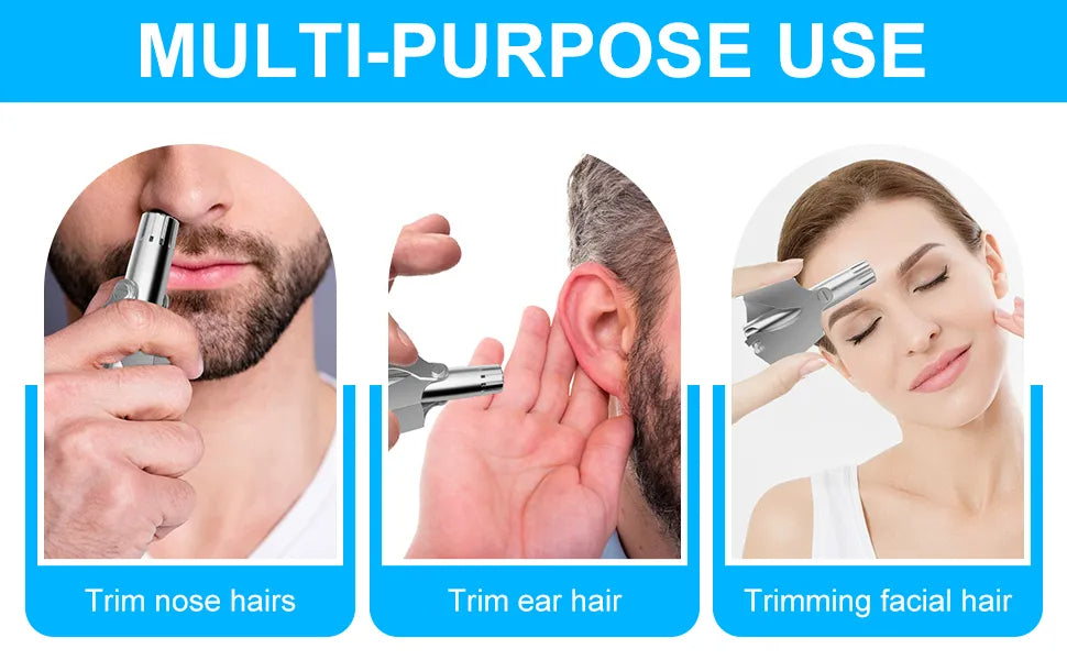 Manual Nose & Ear Hair Trimmer – Stainless Steel Precision Trimming Tool for Safe and Painless Grooming