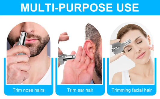 Manual Nose & Ear Hair Trimmer – Stainless Steel Precision Trimming Tool for Safe and Painless Grooming